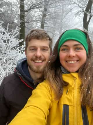 Selfie of Romi Netzberger and Matthias Amon on their New Year's Eve hike