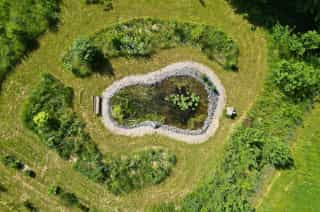 Drone shot of our biotope and the surrounding wild hedges